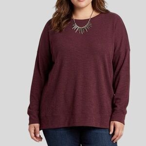BUFFALO DAVID BITTON Burgundy Long Sleeve stretch Tee 1X